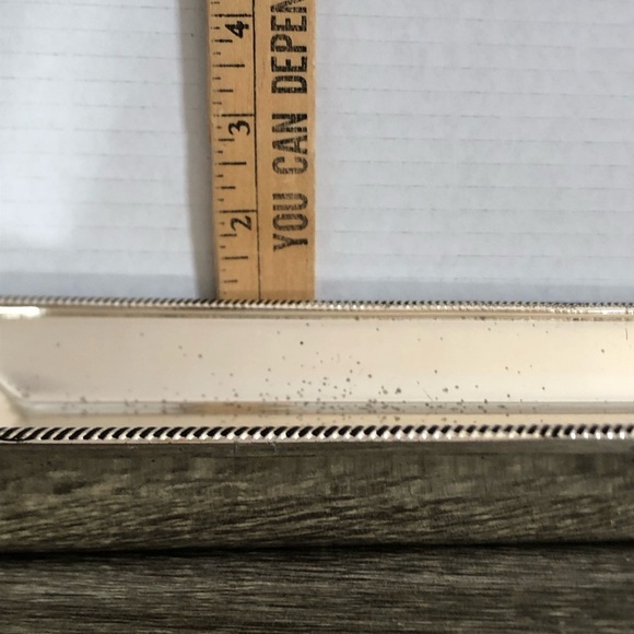 Vtg Silver Rectangular Tray with Decorative Edge - Picture 9 of 10
